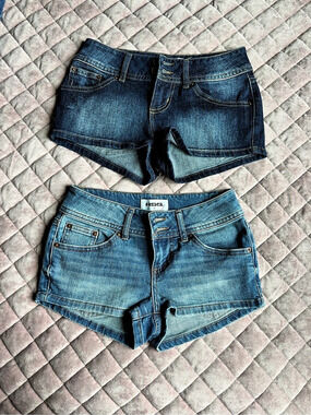RSQ Women's Denim Jean Shorts 2-Piece Set